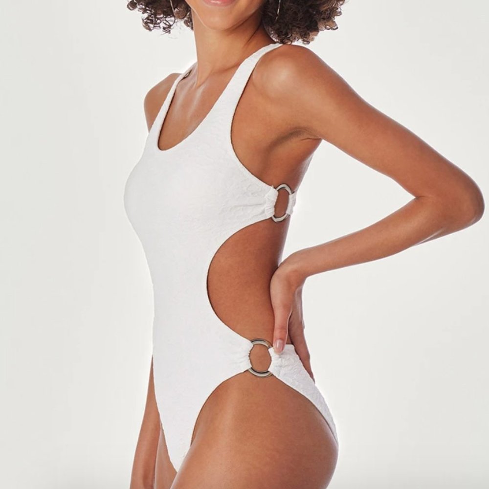 Cupshe White O-Rings Cutout One Piece Swimsuit